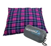 Skandika Dundee Sleepyhead Oreiller | Coussin de Camping, taie d'oreiller en Flanelle Douce, avec Rembourrage, 45x40 cm, Sac de Rangement | Voyage, Trekking, randonnée, Sac de Couchage