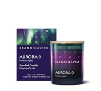 Skandinavisk Bougie parfumée Aurora, notes parfumées : bois de santal et baies de genièvre, jasmin et citron vert, formule végétalienne, 65 g
