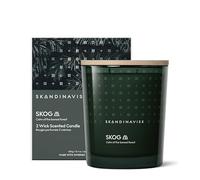 Skandinavisk Skog 'Forest' Bougie parfumée avec 2 mèches, édition spéciale, notes parfumées : aiguilles de pin et cônes de sapin, sève de bouleau et muguet, formule végétalienne, 350 g