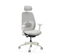Skandis Pro | avec appui-tête | Structure : Blanc - Siège de bureau de qualité professionnelle Gris / Blanc