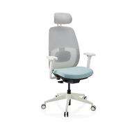 Skandis Pro | avec appui-tête | Structure : Blanc - Siège de bureau de qualité professionnelle Menthe / Blanc