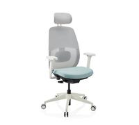 Skandis Pro | avec appui-tête | Structure : Blanc - Siège de bureau de qualité professionnelle Menthe / Blanc