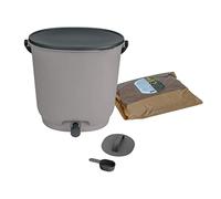 Skaza Bokashi Essential Composteur de Cuisine 15,3 L, Gris Clair