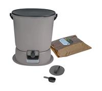 Skaza Bokashi Essential Composteur de Cuisine 15,3 L, Gris Clair