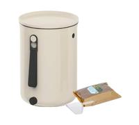 Skaza Bokashi Organko 2 (9.6 L) | Composteur de Cuisine en Plastique Recyclé avec Activateur de Fermentation 1 kg (Crème)