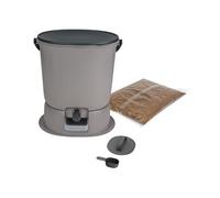 Skaza – Composteur Bokashi Essential 15,3 L + 1 kg activateur avec support – Gris