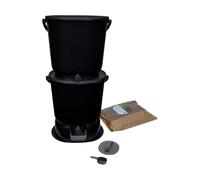 Skaza- Composteur de Cuisine en Plastique Recy OEssential Set+Base 15,3L Noir et Gris