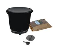 Skaza Organko Essential Composteur Bokashi 15,3 L, Noir | Seau Compost Cuisine avec Robinet et Presse Hermétique, Plastique Recyclé Post-Consommation, Compatible Lave-Vaisselle