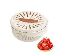 Skeadex Essoreuse à salade pliable, avec couvercle, diamètre 15,5 cm, pour salade, machine à laver les fruits avec passoire à bol, évier double couche épais pour laver et sécher les légumes (marron)