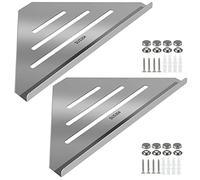 Skelang Lot de 2 étagères d'angle en acier inoxydable 304, étagère de douche triangulaire, support flottant pour shampooing avec vis pour salle de bain et cuisine, argent poli