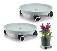 Skelang Lot de 2 paniers à plantes 34 cm avec réservoir d'eau pour déplacer les pots de fleurs et les vases, plantes en pot, capacité de charge 81 kg, bleu nordique