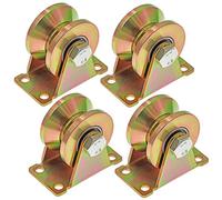 Skelang Lot de 4 roues à rainure en V de 5,1 cm, roulettes de portail coulissantes, rouleau rigide robuste pour rail en V inversé, portail roulant, rail de machines industrielles, capacité de charge