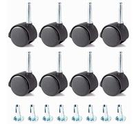 Skelang Lot de 8 roulettes pivotantes 40 mm, double roulette avec frein, en nylon pour chaise de bureau, divan, lit, canapé, capacité de charge 25 kg par roulette