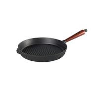 Skeppshult poêle à griller 28 cm fonte avec poignée en bois de hêtre suédois 0028T