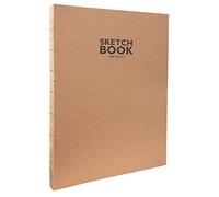 Sketchbook Honsell 32504 Sketchbook Carnet de croquis en papier kraft avec reliure à fils ouverte, format A4, 120 feuilles, 100 g/m², papier kraft robuste et recyclable en fibres naturelles non