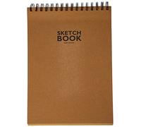 Sketchbook Honsell 33504 Sketchbook Carnet de croquis en papier kraft avec reliure à spirales, format A4, 120 feuilles, 100 g/m², papier kraft robuste et recyclable en fibres naturelles non blanchies