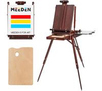 Sketchbox - Chevalet en noyer - Chevalet pour peinture, chevalet pour dessin, chevalet de table - Structure à trois pieds - Bois de hêtre massif