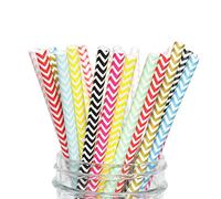SKEUEM 100pcs Pailles en Papier Arc-en-Ciel, Pailles À Boire en Papier Coloré Biodégradable pour Jus, Secousses, Décorations De Fête De Noël Anniversaire, Mariage