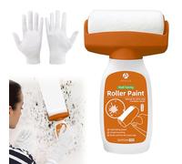 SKIKHN Brosse Roulante de Réparation Murale, 500g Retouche Peinture Blanc Mur,Brosse à Rouleau Avec pâte de RéParation Murale Gants, Petit Portable Peinture de Réparation Murale pour Taches