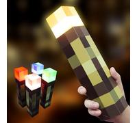 SKIKHN Veilleuse murale - 4 couleurs - 28 cm - LED Mcers - Rechargeable par USB - Son et lumière - Imitation flamme - Lampe de chevet 3D pour enfants - Jouet de cosplay
