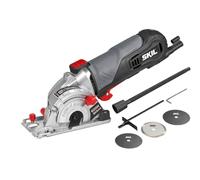 Skil 5330AA Mini Scie Circulaire Plongeante (600W, Profondeur de Coupe: 28,5 mm, Raccord pour Aspirateur, Guide Parallèle, 3 Lames)