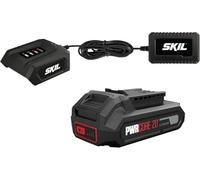 Skil Batterie Lithium-ION 20 V Max avec Chargeur 2,0 Ah et 1,0 A PWRCORE 20™ - Batterie de Rechange - Batterie d'outil - Batterie Compatible avec Tous Les Outils SKIL 20 V Max BC1E3133AA