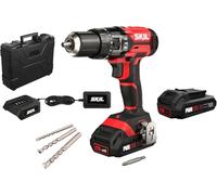 Skil Perceuse à percussion sans fil 3018 "20V Max" (18V) avec transmission à deux vitesses - Perceuse à percussion avec batteries et chargeur - Mandrin auto-serrant 13 mm - Technologie Lithium-ion