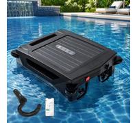 Skimmer De Piscine Robotisé Solaire Avec Contrôle Via Application Intelligente, Robot Nettoyeur De Surface Automatique Pour Piscines Hors-sol Et Enterrées, Planification Trajectoire Avancée(Noir)