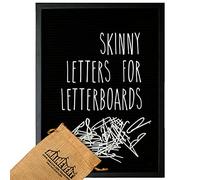 Skinny Felt Board Letters Only Set NO BOARD INCLUDED, Rae Dunn Inspired Font Farmhouse Decor Accessory, 2 Inch White Plastic Letters Numbers Symbols For Changeable Felt Letter Board Message Bulletin