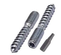 SKIR'CO (25 pièces) Boulons de suspension M8 x 50 mm, Vis à cheville à filetage double extrémité, Boulons à double tête