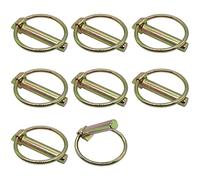 SKIR'CO (8 pièces) Goupilles Clips Acier Zingué 8 mm, Goupille à Verrouillage, DIN 11023, Goupille Métal avec Anneau