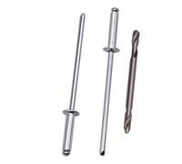 SKIR'CO Lot de 100 rivets aveugles 2,4 x 10 mm en aluminium DIN 7337 Tête bombée Mandrin en acier Rivets pop