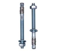 SKIR'CO Lot de 2 chevilles d'ancrage compensées en métal plaqué zinc M16 x 160 mm Boulons d'ancrage pour maçonnerie et béton
