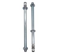 SKIR'CO Lot de 2 chevilles d'ancrage compensées en métal plaqué zinc M16 x 300 mm Boulons d'ancrage pour maçonnerie et béton