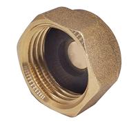 SKIR'CO Lot de 4 Bouchons Laiton Femelle de 1/2" avec Rondelles, Bouchon d'obturation, Bouchons de Tuyau, Filetage BSP Femelle, Capuchon Hexagonal