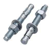 SKIR'CO Lot de 4 chevilles d'ancrage en métal plaqué zinc M16 x 120 mm Chevilles d'ancrage Boulons d'ancrage Ancrages de maçonnerie Ancrage béton