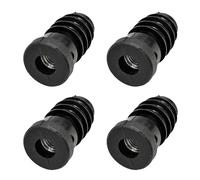SKIR'CO Lot de 4 inserts de tube en plastique noir avec filetage métallique M8 pour tubes ronds de 20 mm de diamètre