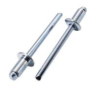 SKIR'CO Lot de 40 rivets aveugles en acier zingué 5 x 10 mm avec mandrin en acier et tête bombée DIN 7337