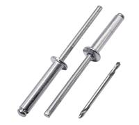 SKIR'CO Lot de 40 rivets aveugles en aluminium 4,8 x 24 mm, mandrin en acier, rivets pop à tête bombée DIN 7337, foret inclus