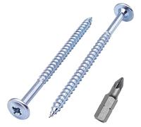 SKIR'CO Lot de 60 vis à bois en acier zingué 4,2 x 75 mm, vis en métal, tête de réglage modifiée Phillips, autotaraudeuses