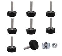 SKIR'CO Lot de 8 pieds de nivellement de meubles M5 x 20 mm, pieds ronds réglables en métal, tige filetée M5, pied de nivellement (écrous inclus)