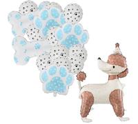 SKIRUP Ballons bleus et blancs en forme de patte de chien en mylar pour anniversaire, fête prénatale, remise de diplôme, anniversaire de chien pour décoration de fête