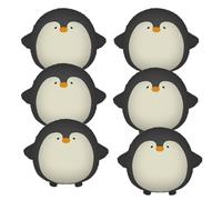 SKIRUP Lot de 6 ballons en aluminium en forme de tête de pingouin pour Noël, hiver, Nouvel An, anniversaire, fête prénatale
