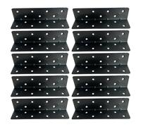 SKISUNO 10 Pièces Équerre d'angle L Renforcée 90 Degrés en Acier au Carbone Noir pour Meubles, Installation Facile et Précise, Adaptée aux Armoires et Bureaux Modernes
