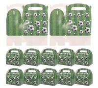 SKISUNO 12 Pièces Boîte à Biscuits en Papier avec Poignées pour Fête D'anniversaire Football, Texture Confortable, Différentes Couleurs, pour Garçon et Filles et Présents de Fête