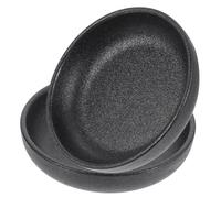 SKISUNO 2 Pièces Plats à Tremper en Céramique Noire Mate, Forme Ronde 8,5cm, Empilables et Compatibles Lave-vaisselle, pour Usage Domestique et Restauration