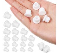 SKISUNO 25 Pièces Bouchons en Silicone Blanc Bouchons Ronds Remplaçables et Résistants à L'usure pour Salière et Poivrière Adaptés aux Pots et Bouteilles Cuisine