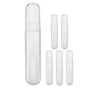 SKISUNO 6 Pièces Étui de Rangement pour Pince à Cils, Tube à Outils avec Bouchon, Ovale, Plastique, Protection L’humidité, Séparation Pratique, pour Extensions de Cils, Usage Personnel