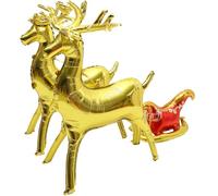 SKISUNO Ballon Renne de Noël 3d en Film Aluminium, Lot de Décoration Stable et Fiable pour Fêtes et Décorations de Maison de Noël