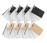SKISUNO Bloc-notes à Anneaux 8 Pièces en Papier Kraft Noir, Cartes Mémoire Vierges pour Étudiants, Écriture Fluide et Style Classique, pour Prises de Notes et Journaux